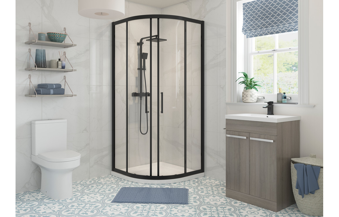 Options 800mm 2 Door Quadrant - Black