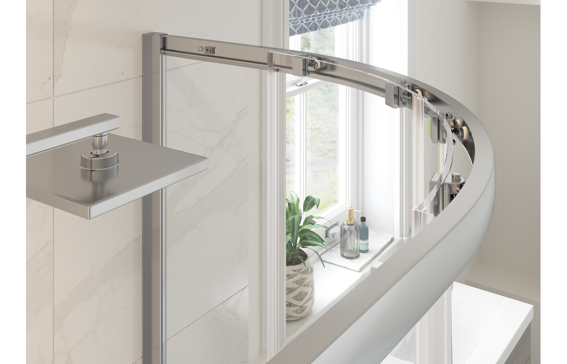 Options 1000x800mm 2 Door Offset Quadrant - Chrome - Image 2
