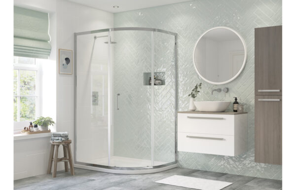 Amenity 1000x800mm 1 Door Offset Quadrant - Chrome