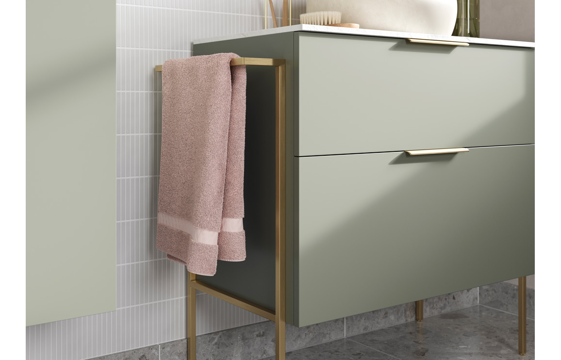 Oregon 1210mm Floor Standing 4 Door Basin Unit & 2TH Basin - Matt Olive Green - Image 3