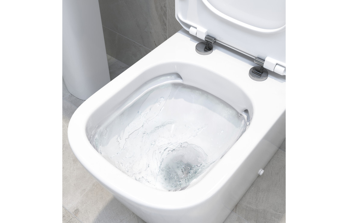 Donich Rimless Close Coupled Open Back Short Projection WC & Soft Close Seat - Image 2