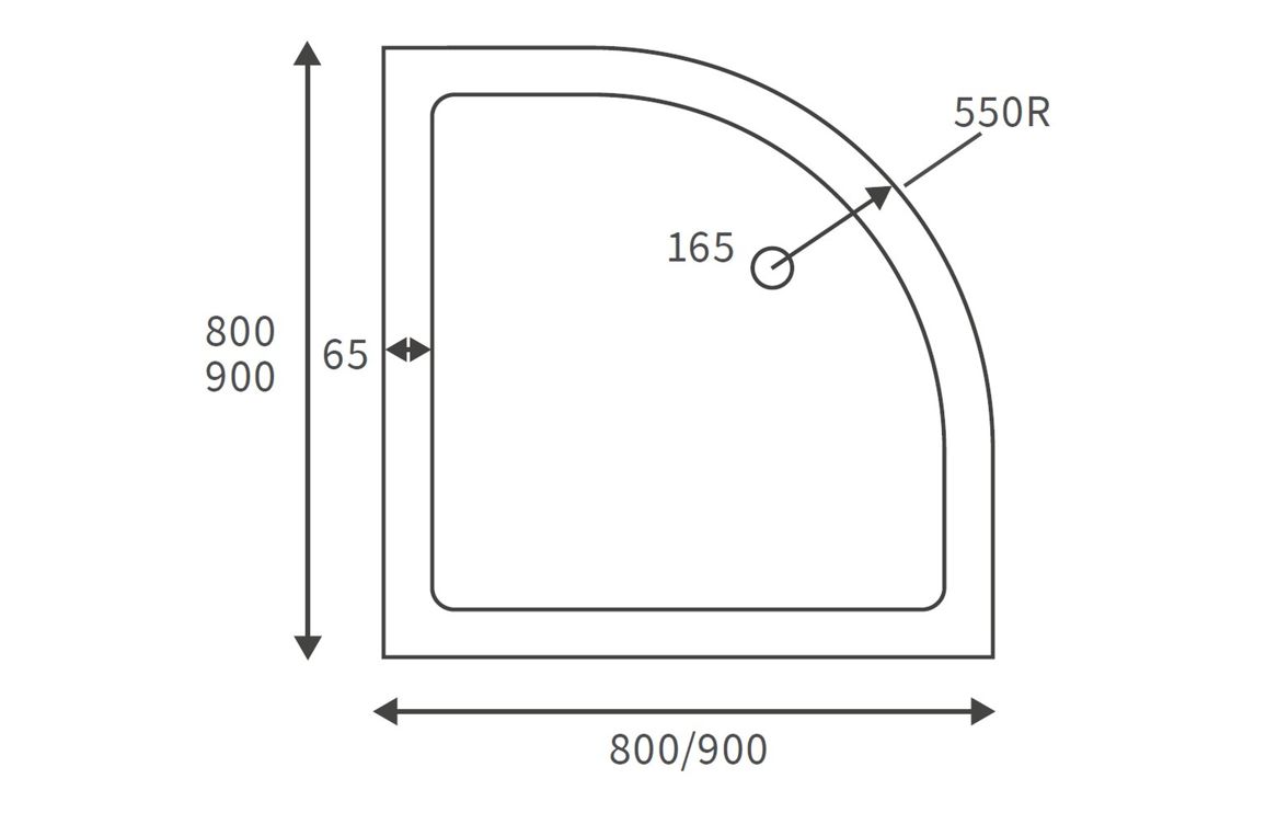 28mm Anti-Slip Ultra-Slim 1200mm x 800mm Offset Quadrant Tray & Waste (LH) - Image 2