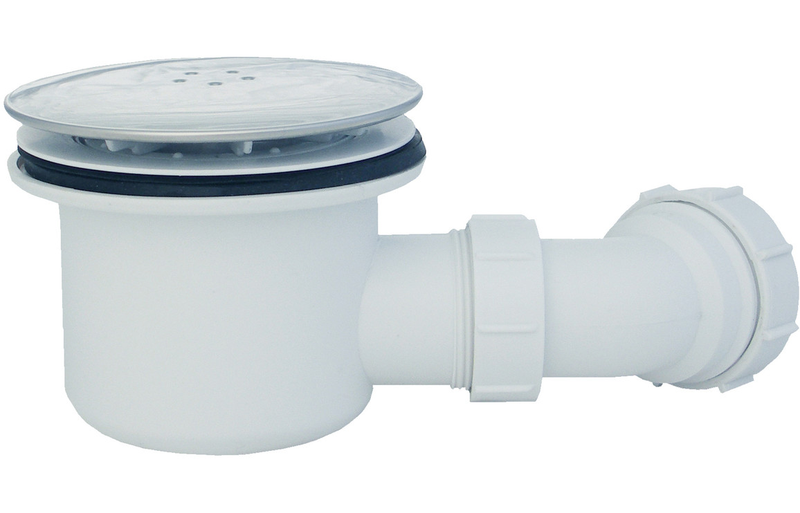 45mm Low Profile 800mm Quadrant Tray & Waste - White - Image 3