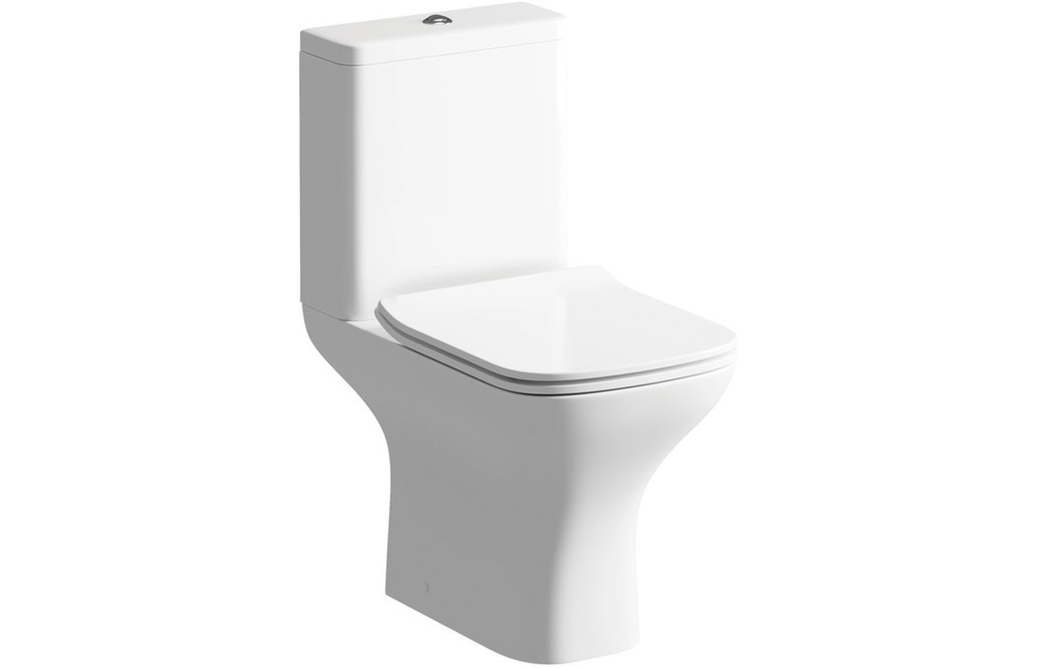 Etive Mor Rimless Short Projection Close Coupled Open Back WC & Slim Soft Close Seat
