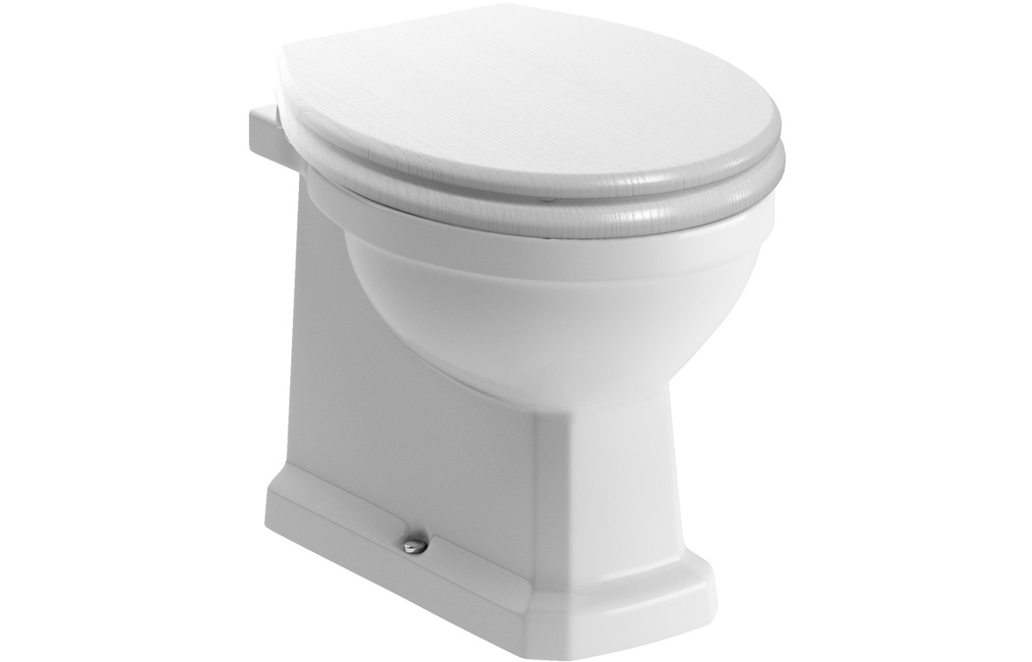 Lair Back To Wall WC & Satin White Wood Effect Seat w/Br.Brass Finishes
