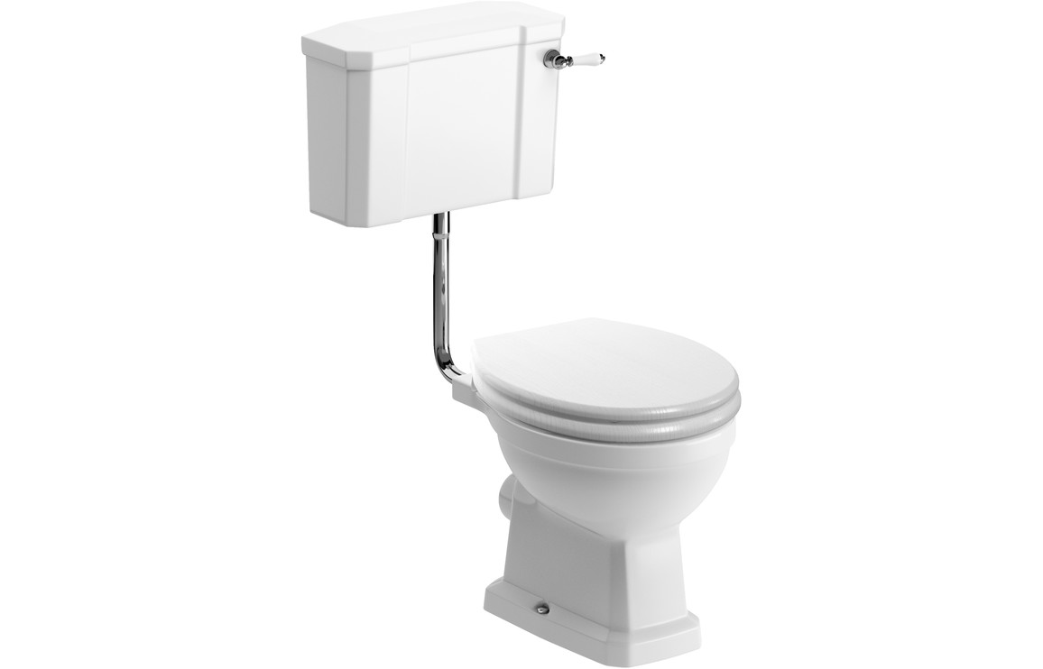 Lair Low Level WC & Satin White Wood Effect Seat w/Br.Brass Finishes