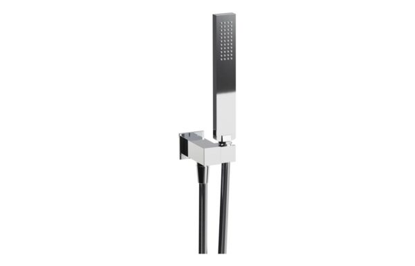 Abode Euphoria Square Wall Outlet  Handset & Bracket Set - Chrome