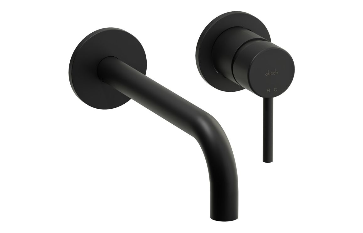 Abode Harmonie Wall Mounted Basin / Bath Mixer - Matt Black