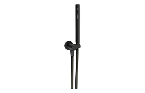 Abode Euphoria Circular Wall Outlet  Handset & Bracket Set - Matt Black
