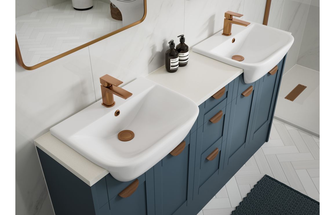 Arizona 1236mm Slim Basin & WC Unit Pack - Matt Arley Blue (Grey Cab) - Image 3