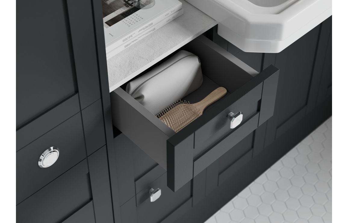 Arizona 1236mm Slim Basin & WC Unit Pack - Matt Graphite Grey (Oak Cab) - Image 3