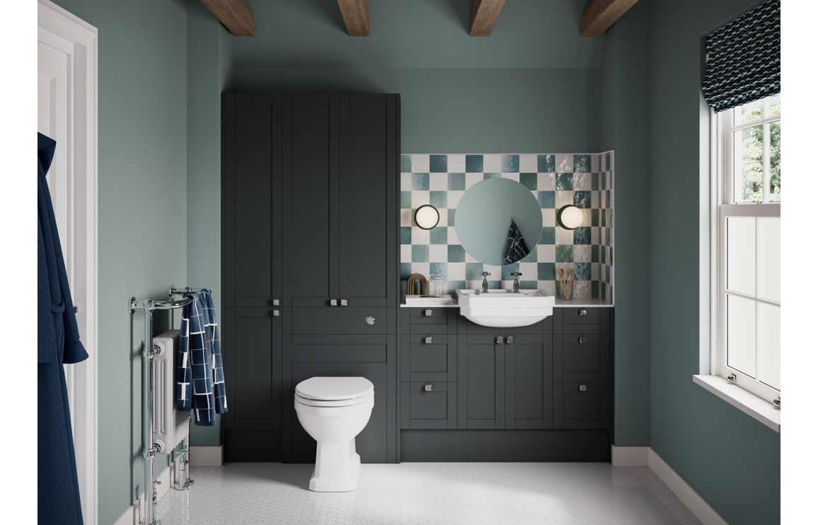 Arizona 1236mm Slim Basin & WC Unit Pack - Matt Graphite Grey (Oak Cab) - Image 2
