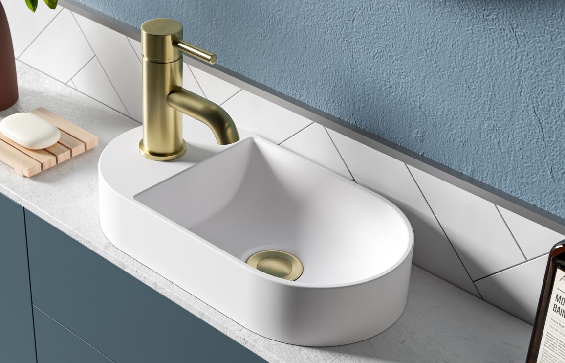 Beag 380x200mm Mini Resin Washbowl - White - Image 2