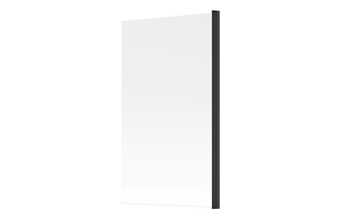 800x1500mm Single Straight Bath Screen (6mm) - Black - Image 3