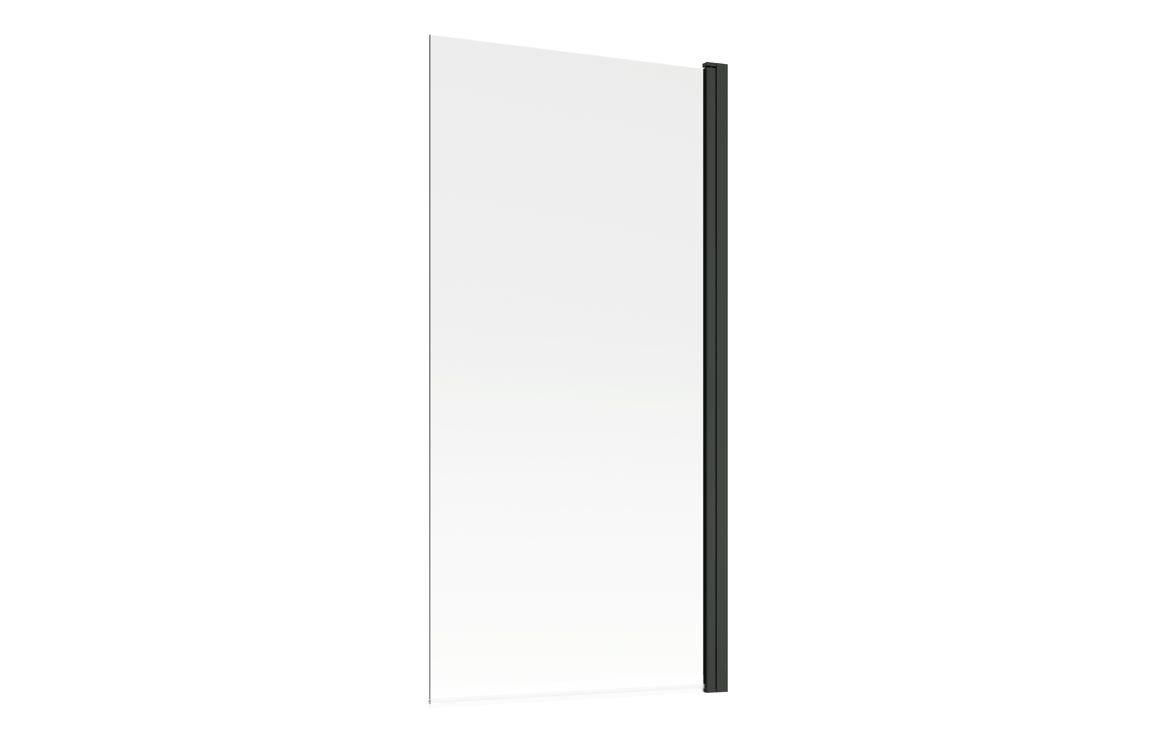 800x1500mm Single Straight Bath Screen (6mm) - Black - Image 2