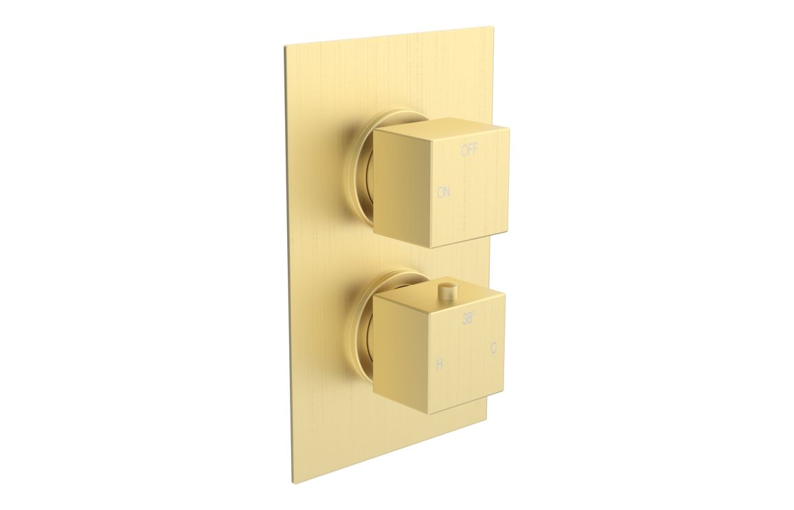 Sagittarius Square Shower Valve & Kit Pack 2 - Brushed Brass - Image 2