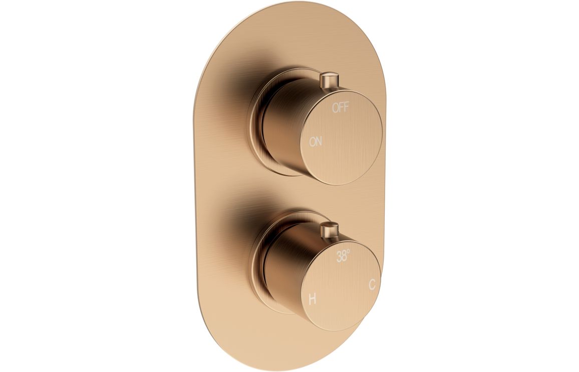 Aquila Round Shower Valve & Kit Pack 2 - Brushed Bronze - Image 2