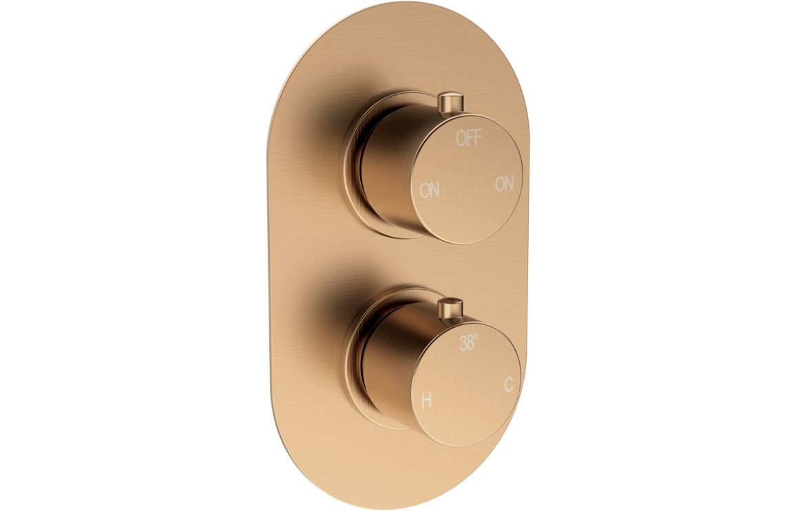 Aquila Round Shower Valve & Kit Pack 4 - Brushed Bronze - Image 2