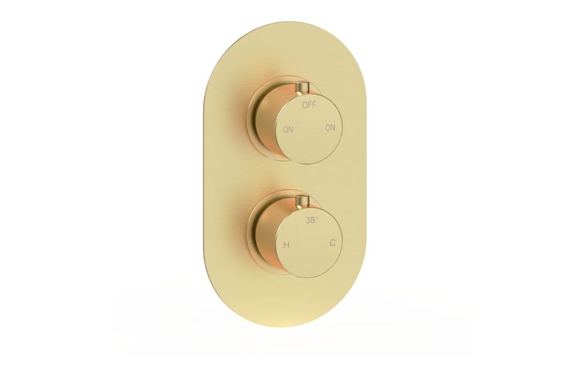 Aquila Round Shower Valve & Kit Pack 4 - Brushed Brass - Image 2