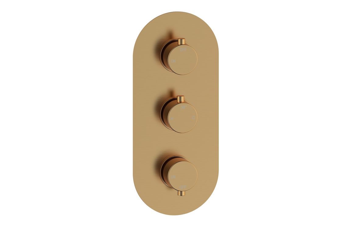 Aquila Round Shower Valve & Kit Pack 3 - Brushed Bronze - Image 2