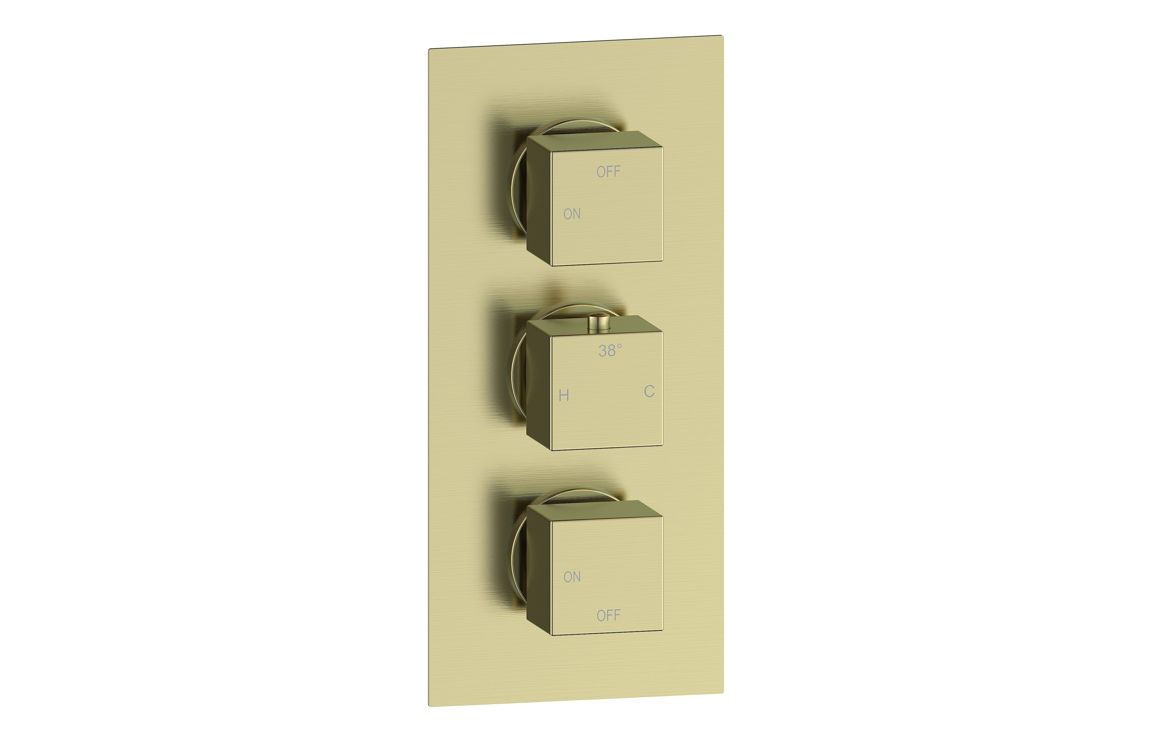 Sagittarius Square Shower Valve & Kit Pack 3 - Brushed Brass - Image 2