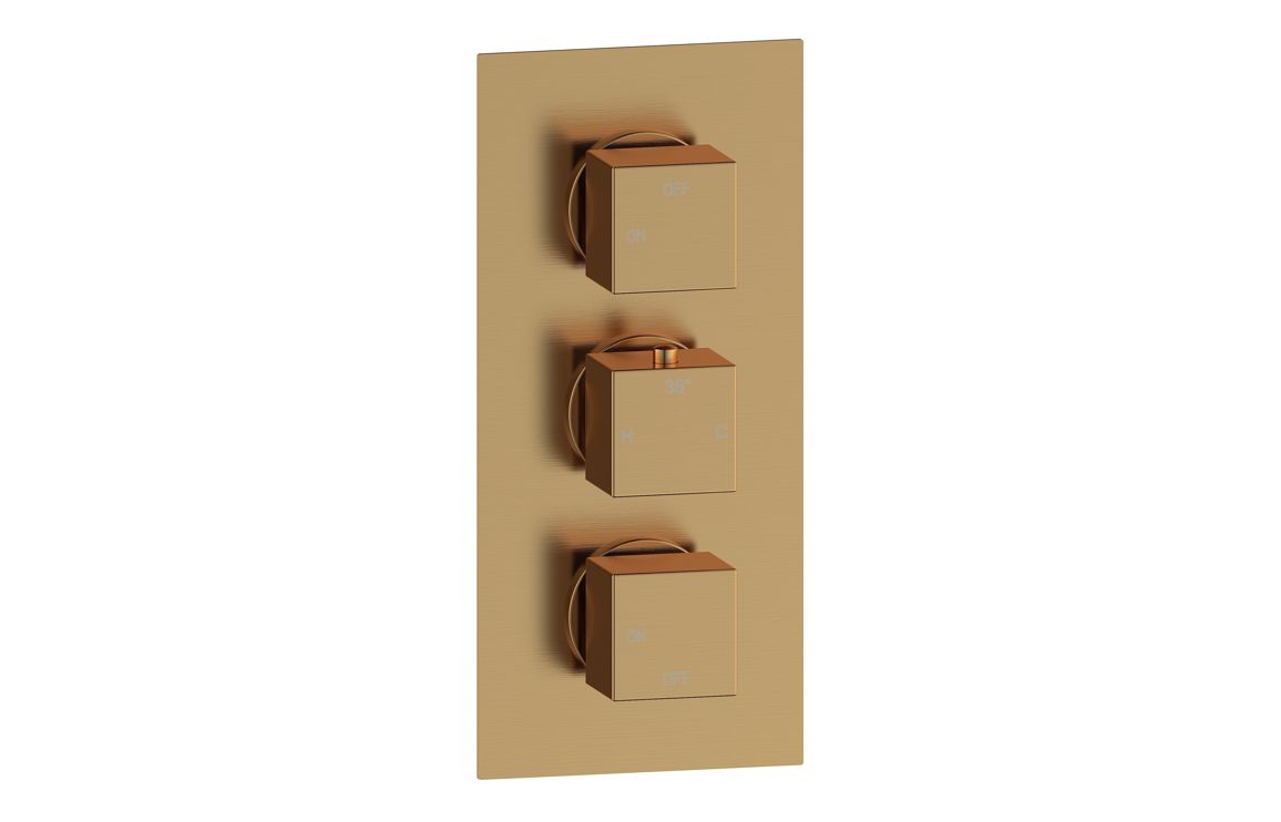 Sagittarius Square Shower Valve & Kit Pack 3 - Brushed Bronze - Image 2