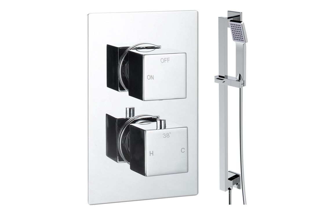 Sagittarius Square Shower Valve & Kit Pack 2 - Chrome