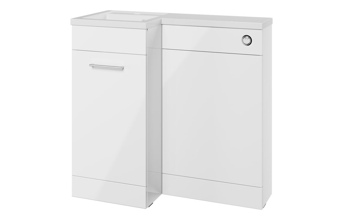 Vermont 900mm F/S L-Shape Pack & Basin (LH) - White Gloss
