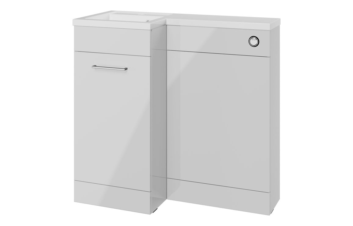 Vermont 900mm F/S L-Shape Pack & Basin (LH) - Grey Gloss