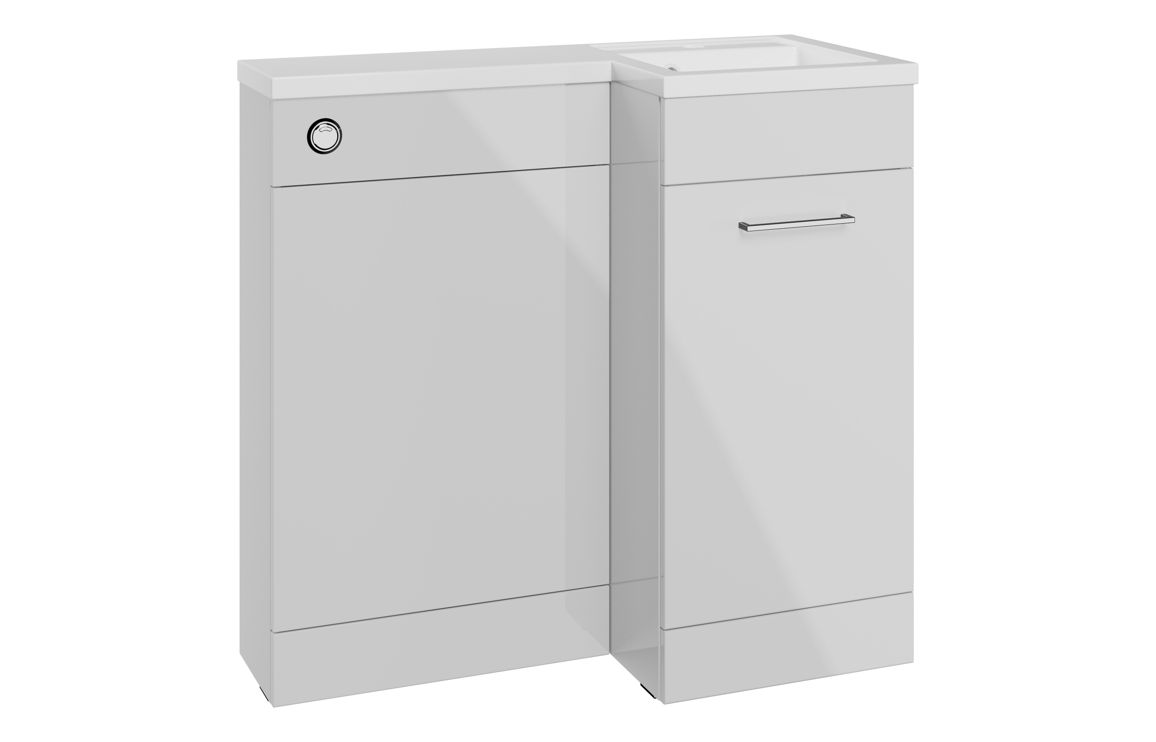 Vermont 900mm F/S L-Shape Pack & Basin (RH) - Grey Gloss