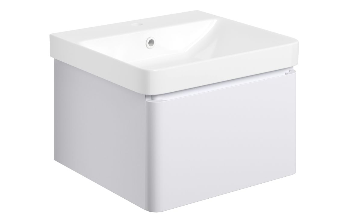 Kansas 500mm Basin Unit & Rimless Close Coupled WC Pack - Matt White - Image 2