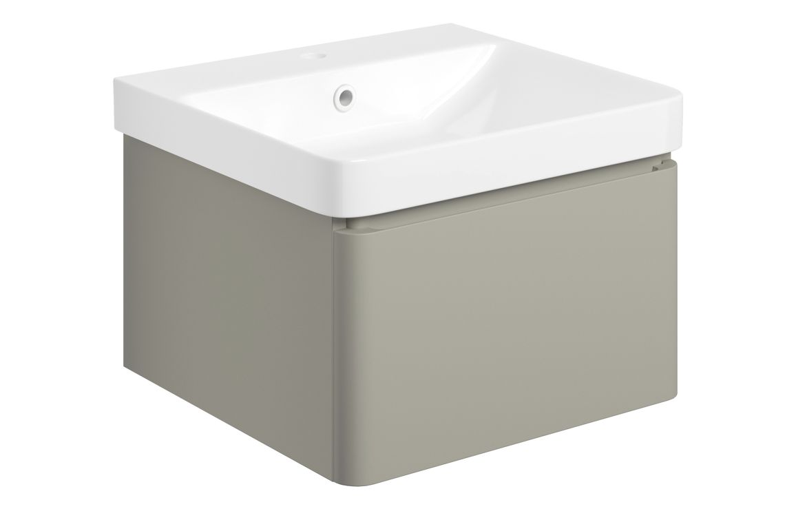 Kansas 500mm Basin Unit & Rimless Close Coupled WC Pack - Matt Latte - Image 2