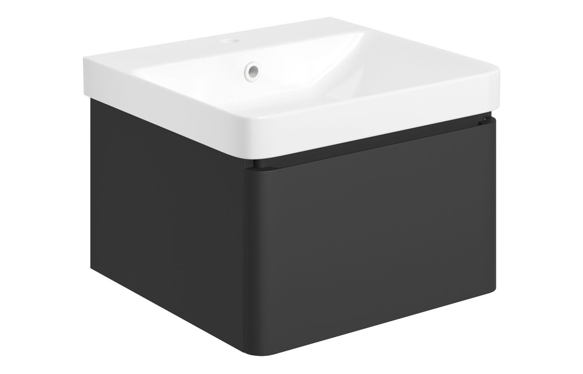 Kansas 500mm Basin Unit & Rimless Close Coupled WC Pack - Matt Black - Image 2