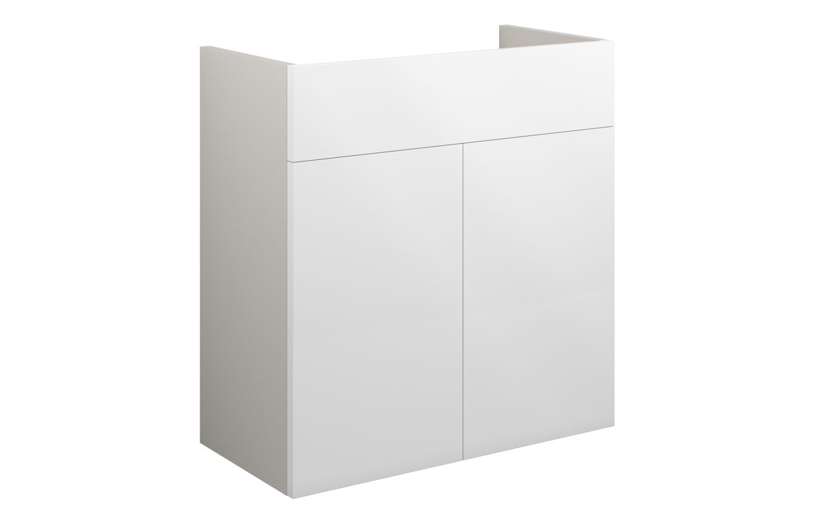 Nevada 600mm Standard Basin Unit - White Gloss (Grey Cab)