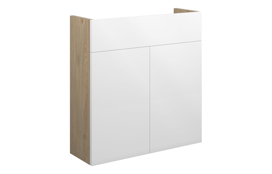 Nevada 600mm Slim Basin Unit - White Gloss (Oak Cab)