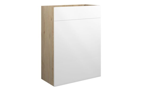Nevada 600mm Standard WC Unit - White Gloss (Oak Cab)