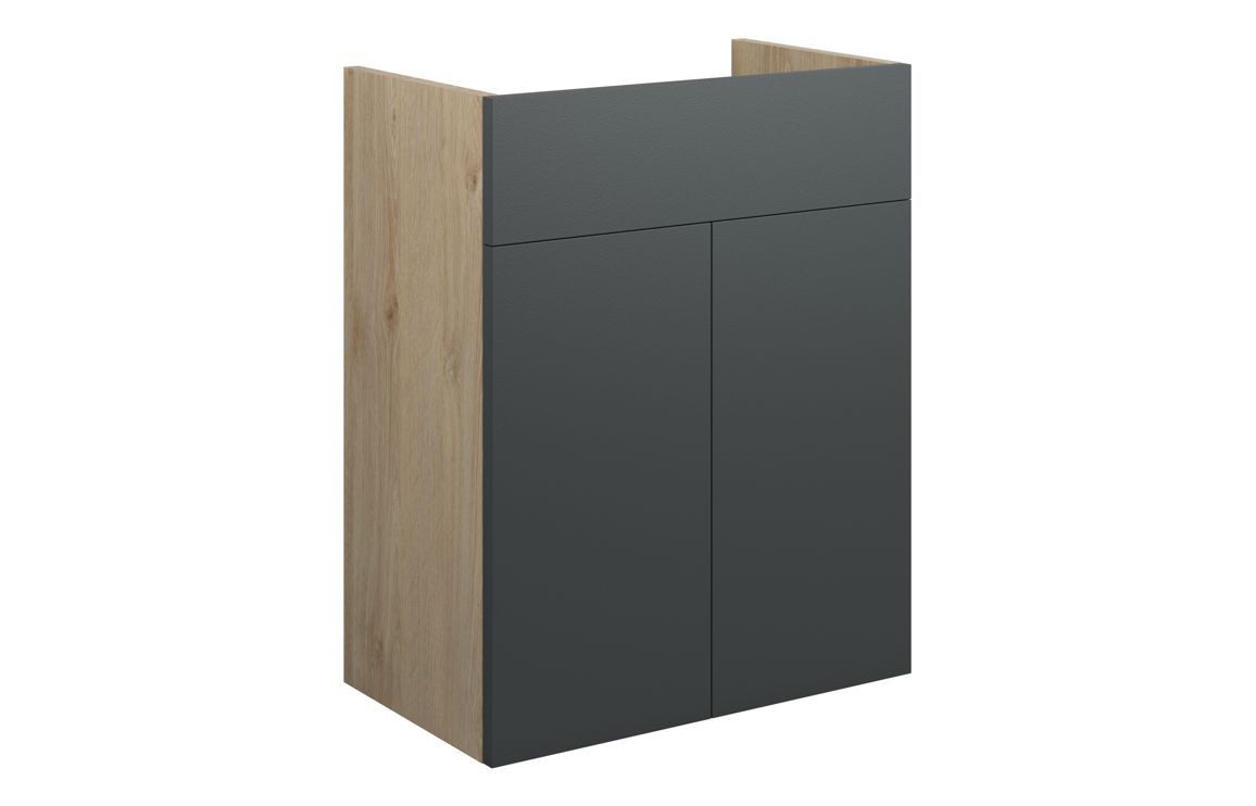Nevada 500mm Standard Basin Unit - Matt Graphite Grey (Oak Cab)