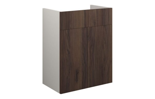 Nevada 500mm Standard Basin Unit - Warm Walnut (Grey Cab)