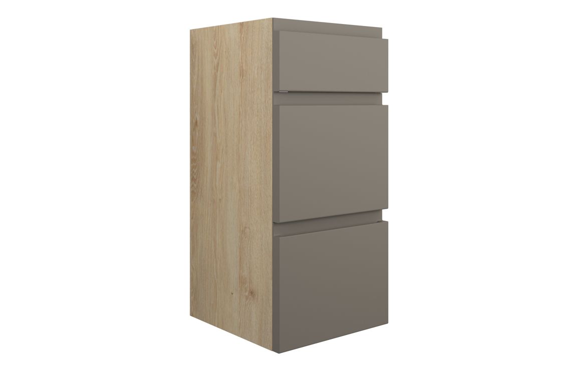 Kentucky 300mm Standard 3 Drawer Unit - Matt Stone (Oak Cab)