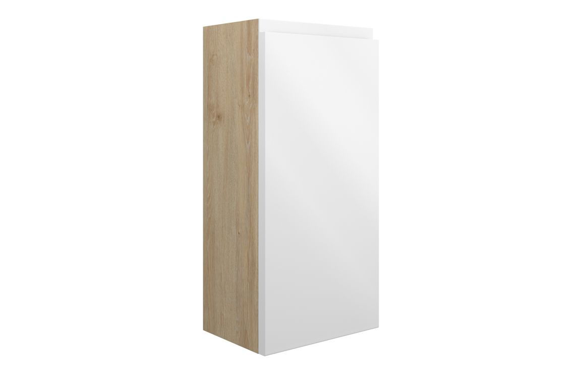 Kentucky 300mm Slim Base Unit - White Gloss (Oak Cab)