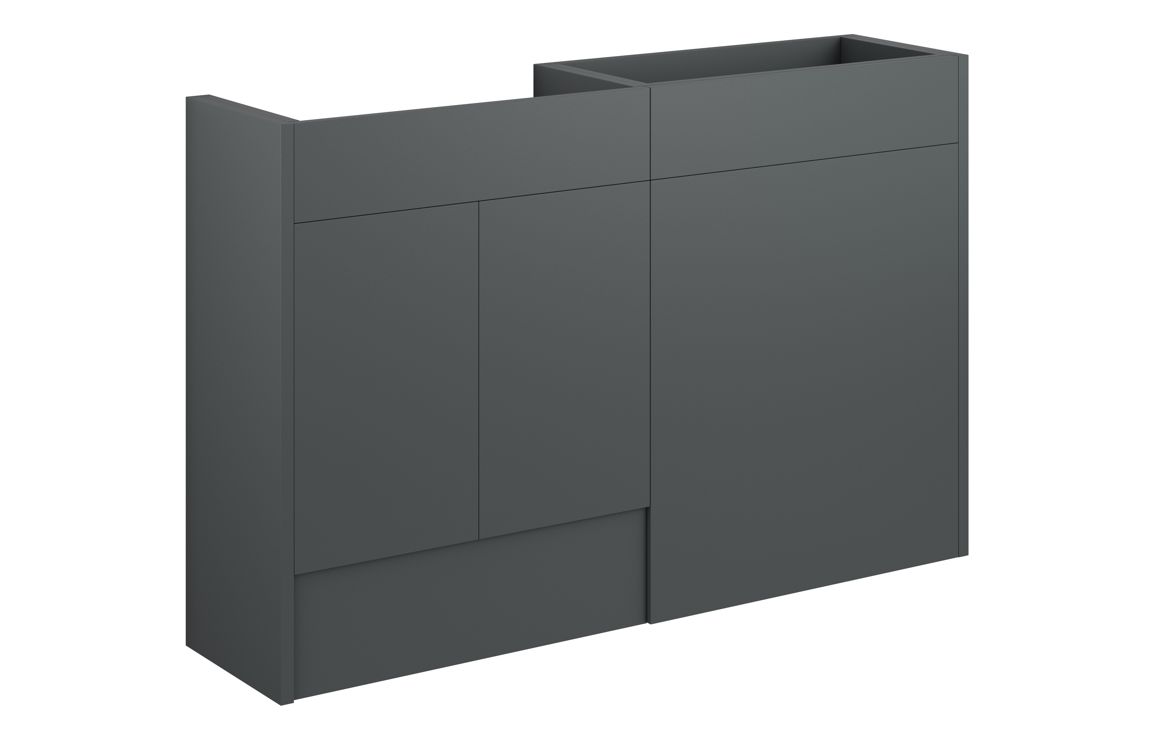 Nevada 1236mm Standard Basin & WC Unit Pack - Matt Graphite Grey (Grey Cab)