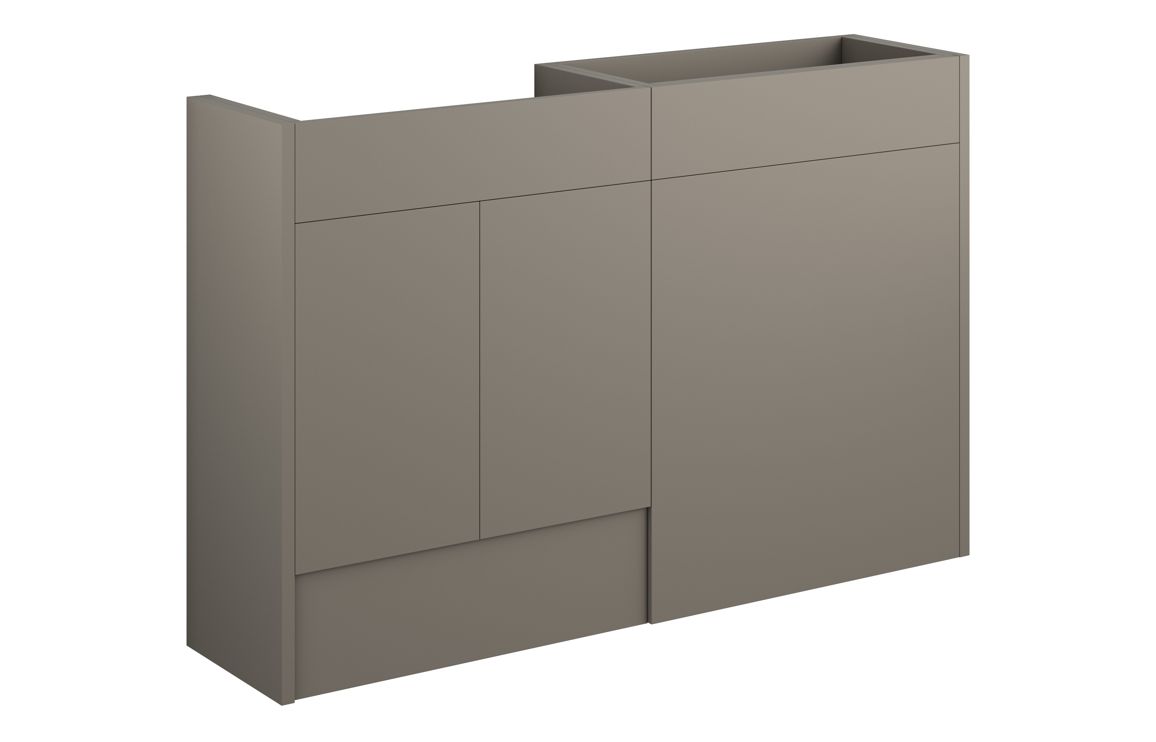 Nevada 1236mm Standard Basin & WC Unit Pack - Matt Stone (Grey Cab)