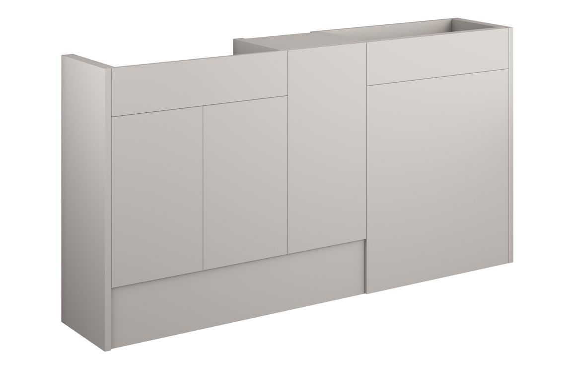 Nevada 1536mm Standard Basin WC & 1 Door Unit Pack - Matt Dove Grey (Grey Cab)