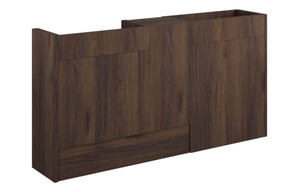 Nevada 1536mm Standard Basin WC & 1 Door Unit Pack - Warm Walnut (Grey Cab)
