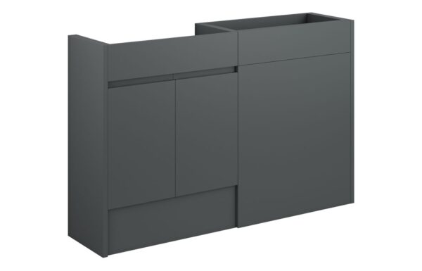 Kentucky 1236mm Standard Basin & WC Unit Pack - Matt Graphite Grey (Grey Cab)