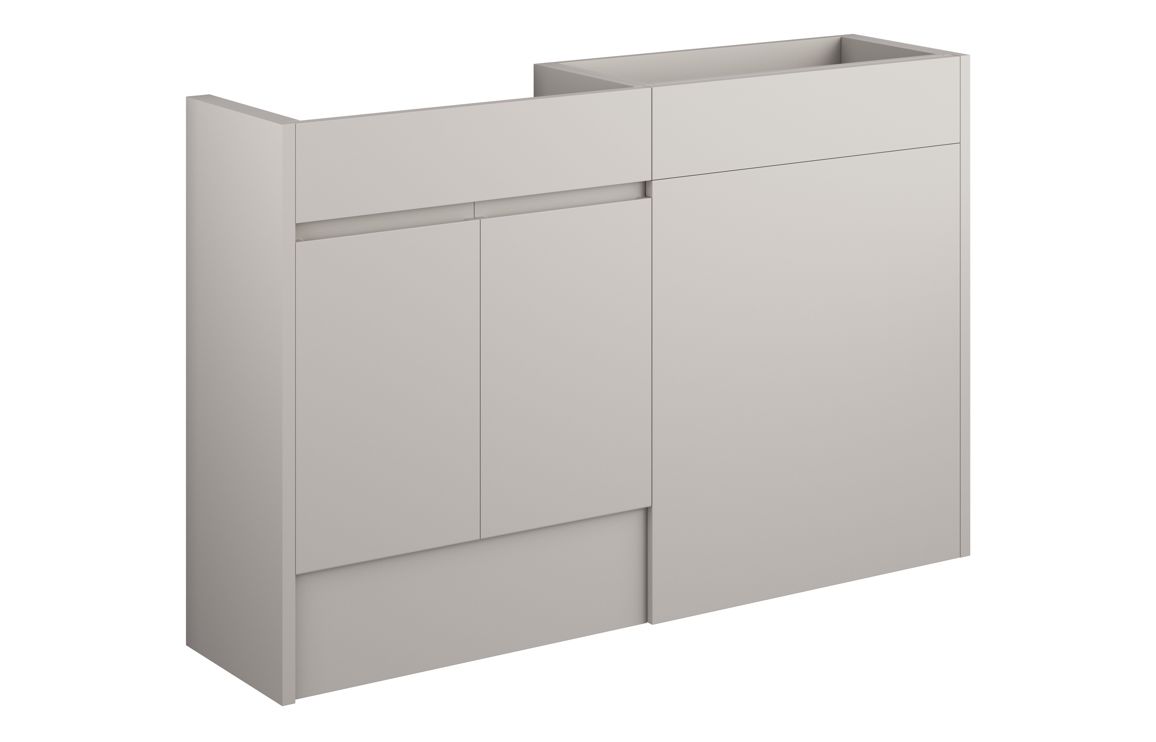 Kentucky 1236mm Standard Basin & WC Unit Pack - Matt Dove Grey (Grey Cab)