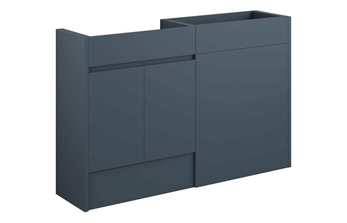 Kentucky 1236mm Standard Basin & WC Unit Pack - Matt Arley Blue (Grey Cab)