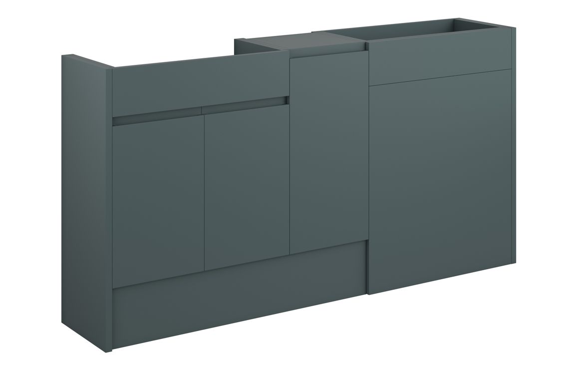 Kentucky 1536mm Standard Basin WC & 1 Door Unit Pack - Matt Green Camo (Oak Cab)