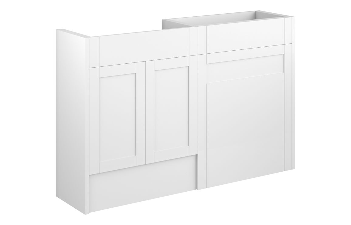 Arizona 1236mm Standard Basin & WC Unit Pack - Matt White (Oak Cab)