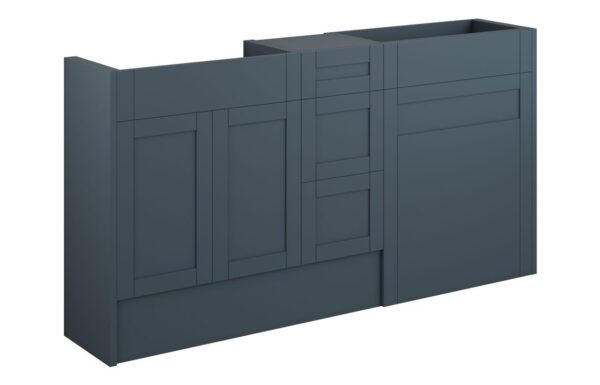 Arizona 1536mm Standard Basin WC & 3 Drawer Unit Pack - Matt Arley Blue (Grey Cab)